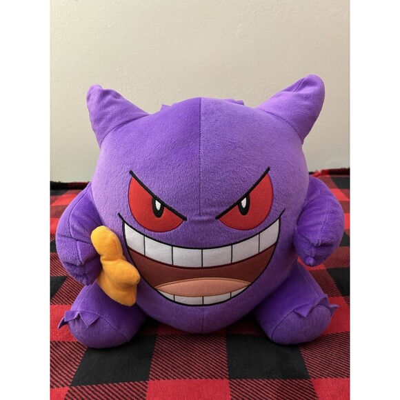 2019 Banpresto Gengar Mogumogu Time Pokemon Large Plush Sun & Moon 15" Japan - Picture 1 of 8